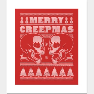 Merry Creepmas - Ugly Christmas Sweater Skull Skeleton Xmas Posters and Art